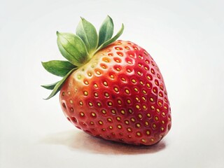 Vintage Style Isolated Strawberries: Juicy Red Berries on White Background
