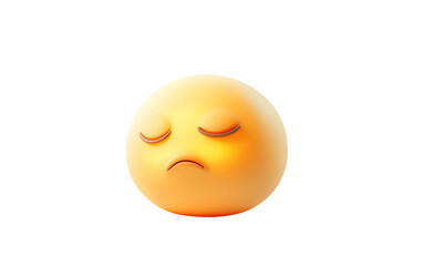 Fototapeta premium A three-dimensional emoji featuring a sleepy face with half-closed eyes expressing exhaustion and drowsiness Isolated on transparent background PNG