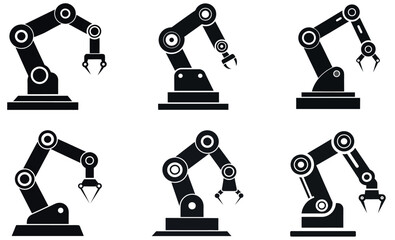 Industrial Robot Arms in a Simple Vector Illustration design