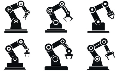 Industrial Robot Arms in a Simple Vector Illustration design