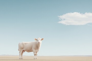 Obraz premium solitary animal stands in spacious natural setting gazing into distance evoking contemplation about freedom and rights