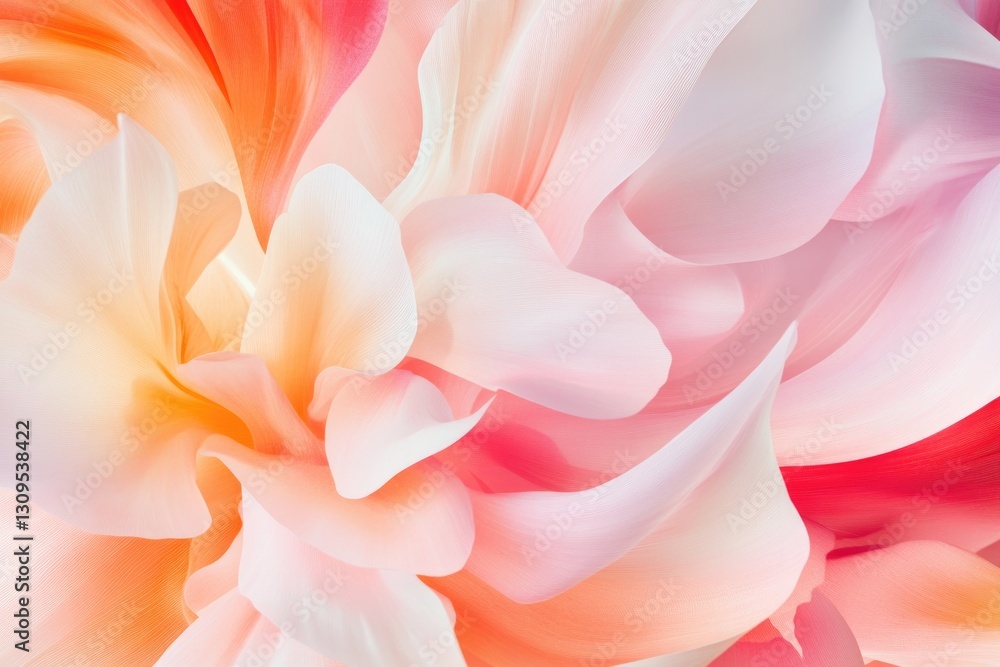 Poster close-up of abstract floral patterns emphasizing vibrant colors and intricate designs with abundant 