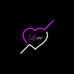 Heart logo icon, Valentine. Heart shape, love symbol vector.