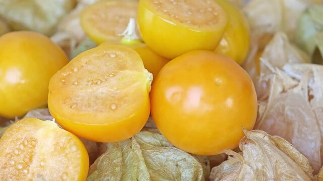 Fresh cape gooseberry from the garden