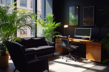 Fototapeta premium Stylish Modern Home Office Setup