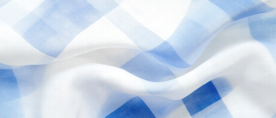 Blue and White Checkered Fabric