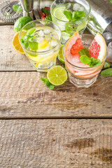 Citrus fruit drinks with ice