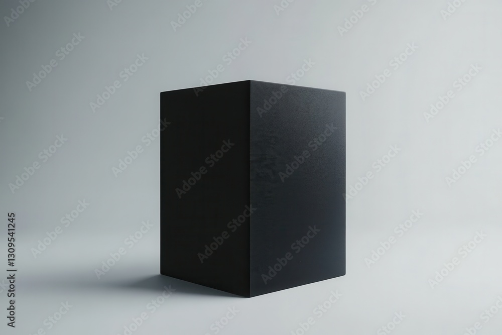 Poster Minimalistic black box displayed on a light backdrop emphasizes modern design and texture while highlighting simplicity in form
