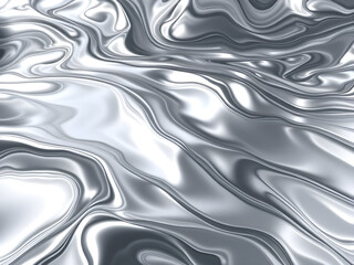 Obraz premium A dynamic liquid metal texture with reflective highlights and deep shadows, creating a futuristic feel