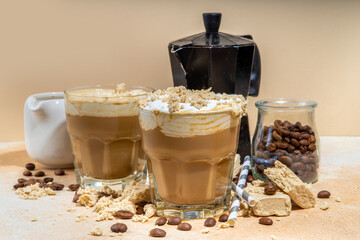 Halva latte coffee