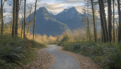 Mountain Path Autumn Forest