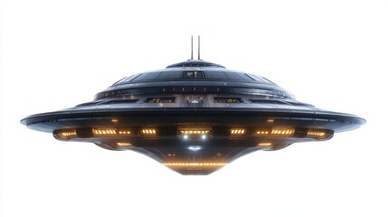 Spaceship station isolated on a white background