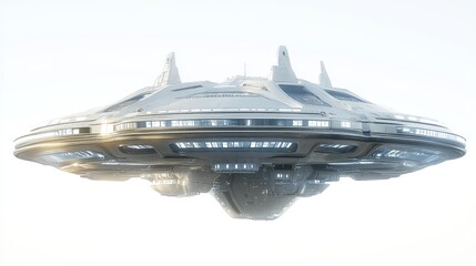 Spaceship station isolated on a white background