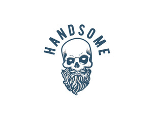 skull bearded handsome logo