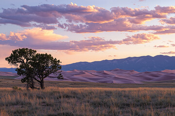 Serene Desert Sunset Landscape