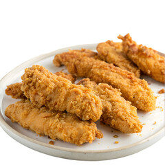 Crispy chicken tenders isolated on transparent background