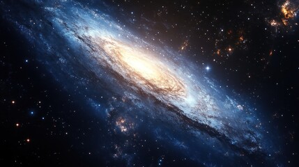 Obraz premium Majestic Spiral Galaxy: A Celestial Tapestry of Stars and Cosmic Dust