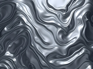 A dynamic liquid metal texture with reflective highlights and deep shadows, creating a futuristic feel