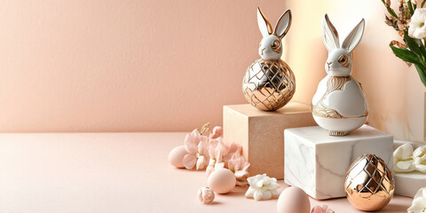 A stylish Easter setup with holographic eggs and refined aesthetics. The combination of tradition and modern luxury makes it perfect for branding, promotional materials, and web design.