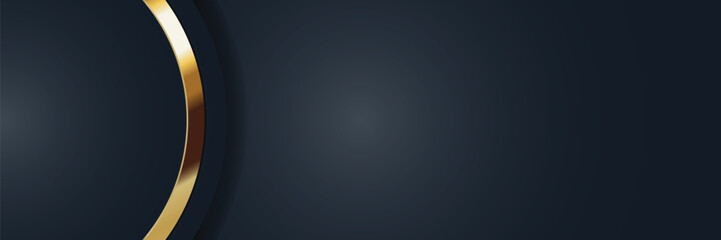 Dark background gold circle design, website banner