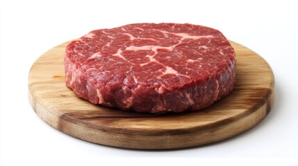 Obraz premium Juicy grass-fed bison burger with fresh lettuce, tomato, and cheddar cheese on a rustic brioche bun – healthy gourmet alternative to traditional beef burgers