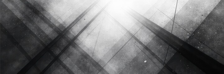 Fototapeta premium Abstract grayscale lines intersect, forming geometric shapes , line art, banner, industrial