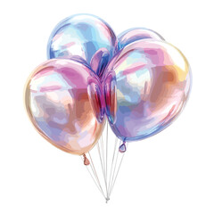 Pink Gold Blue Balloons Fluid Holographic Iridescent Background