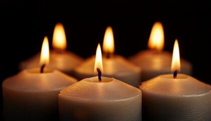 burning candles on a dark background