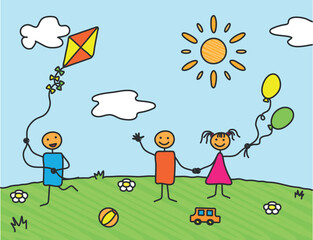 children playing in the park