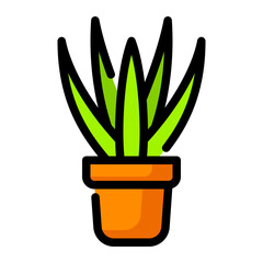 Filled Line Aloe Vera Icon
