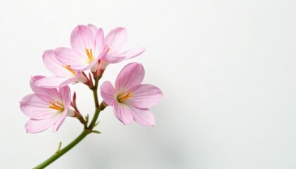 Cluster of pristine freesia flowers, showcasing buds & blooms on slender stems against a stark white backdrop , delicate, flowers