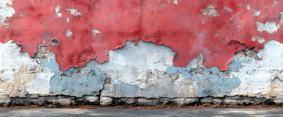 Fototapeta premium Aged Wall With Peeling Paint And Color Variations