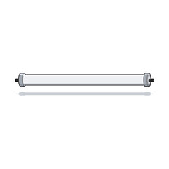 Illustration of a fluorescent tube light, commonly used for indoor lighting in homes, offices, and industrial spaces. Energy-efficient and long-lasting lighting solution.
