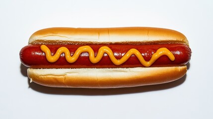 A hot dog with mustard and ketchup on it