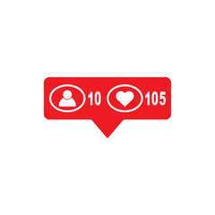 View popular icon notification symbol instagram. Button for social media