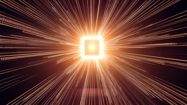 Glowing Square in a Digital Universe: A Burst of Light and Energy
