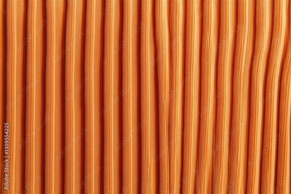 Poster a close-up of textured orange material featuring smooth, wavy lines that create a vibrant, visually 