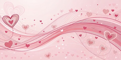 Pink Hearts Abstract Flow Background ,Valentines , Love