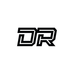 Fototapeta premium DR monogram logo design letter text name symbol monochrome logotype alphabet character simple logo