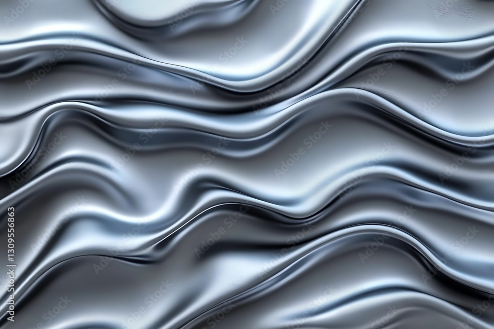 Aufkleber silvery fluid waves abstract background for design element or backdrop