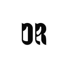 Obraz premium DR monogram logo design letter text name symbol monochrome logotype alphabet character simple logo