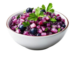 Blueberry Salsa isolated on transparent png background.