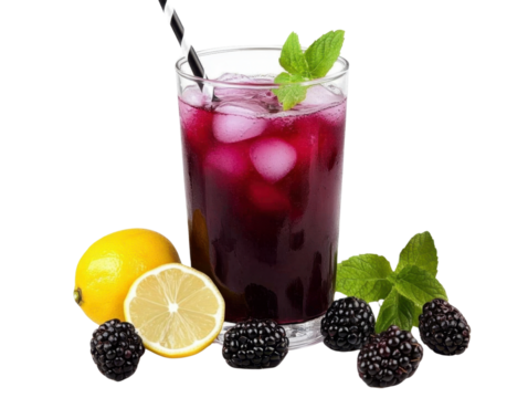 Blackberry Lemonade isolated on transparent png background.