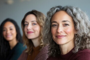 Fototapeta premium capture close-up portrait of diverse group of friends sitting together showcasing expressions of genuine happiness