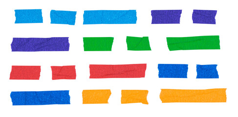 A set of colorful masking tape elements