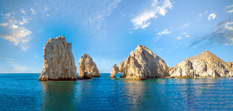 The surreal rock formations and the arch of Cabo San Lucas, Baja California, Mexico