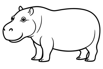 Elegant Hippo Outline