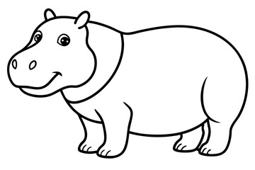 Elegant Hippo Outline