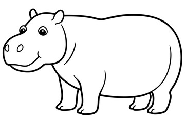 Elegant Hippo Outline