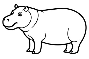 Elegant Hippo Outline